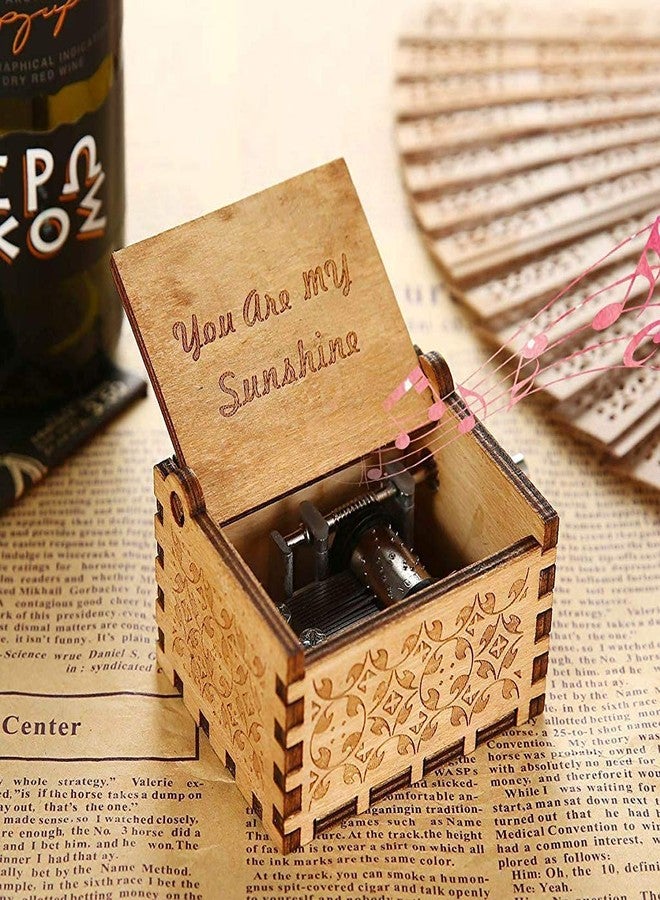 ZIBUYU® Wooden Classic Music Box with Hand Crank Birthday/Diwali Gifts with You are My Sunshine for Girls Boys Friends & Family - Image 5